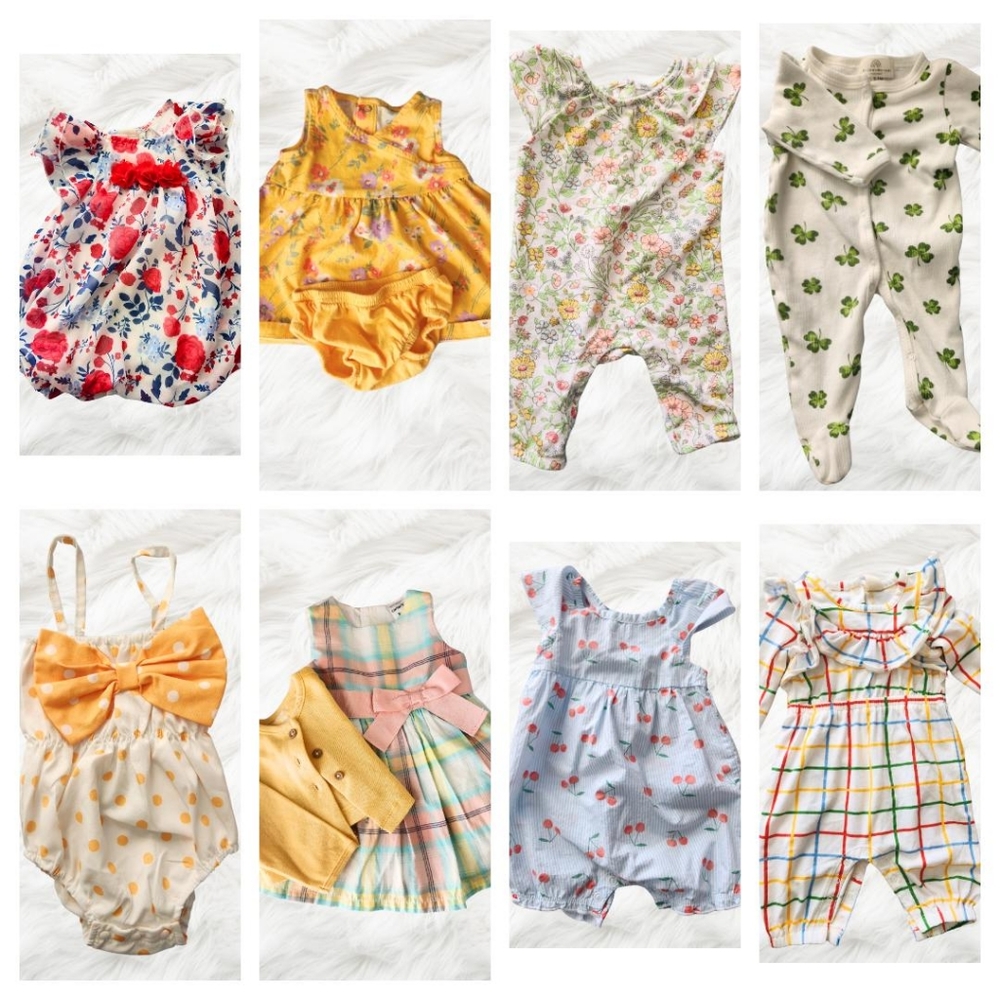0-3 Month Spring Girl's Bundle, Carter's/Little Lass/Tucker + Tate